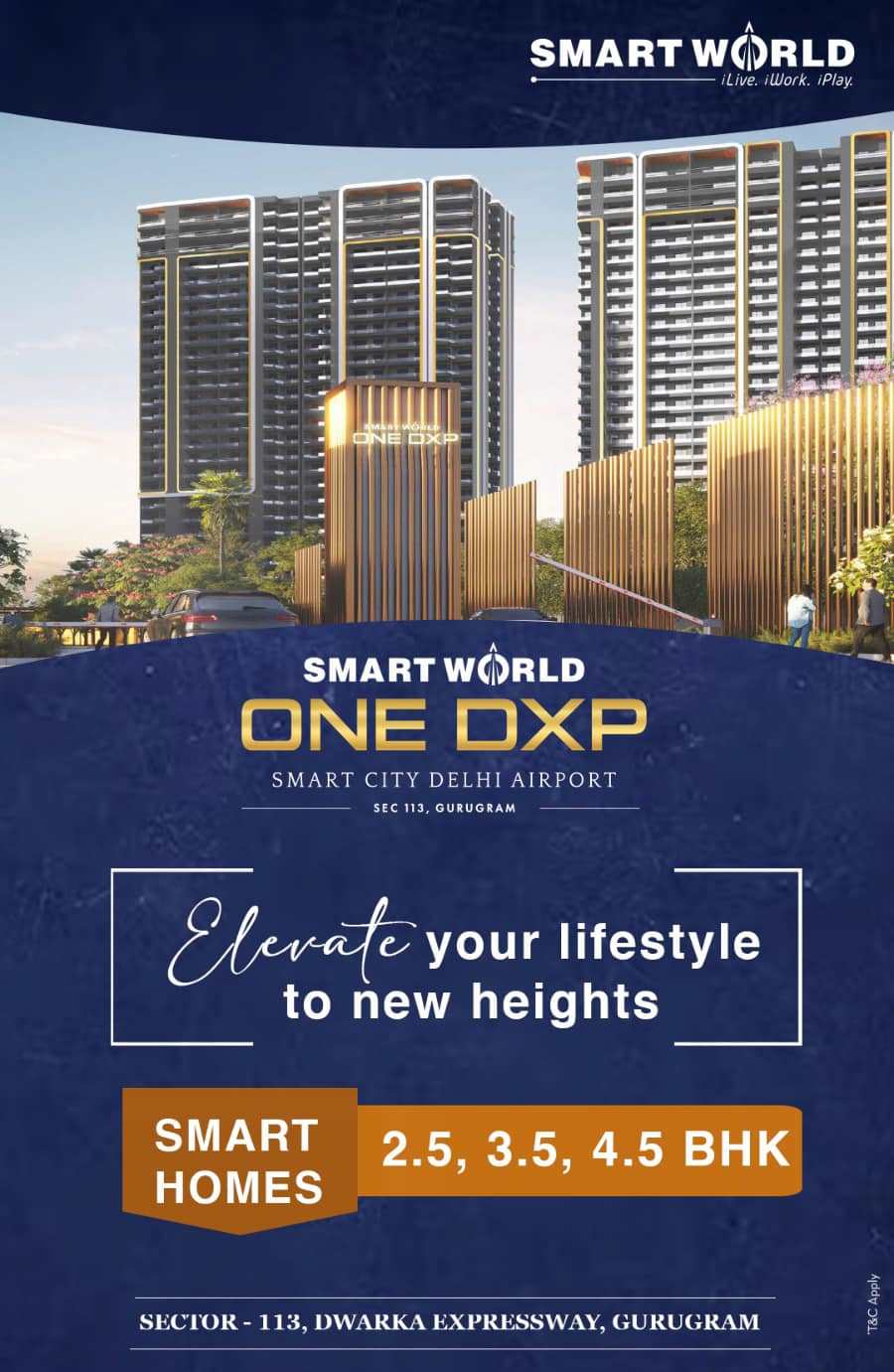 Book 2.5, 3.5 and 4.5 BHK Smart home Rs 1.83 Cr at Smart World One DXP in Sector 113, Gurgaon