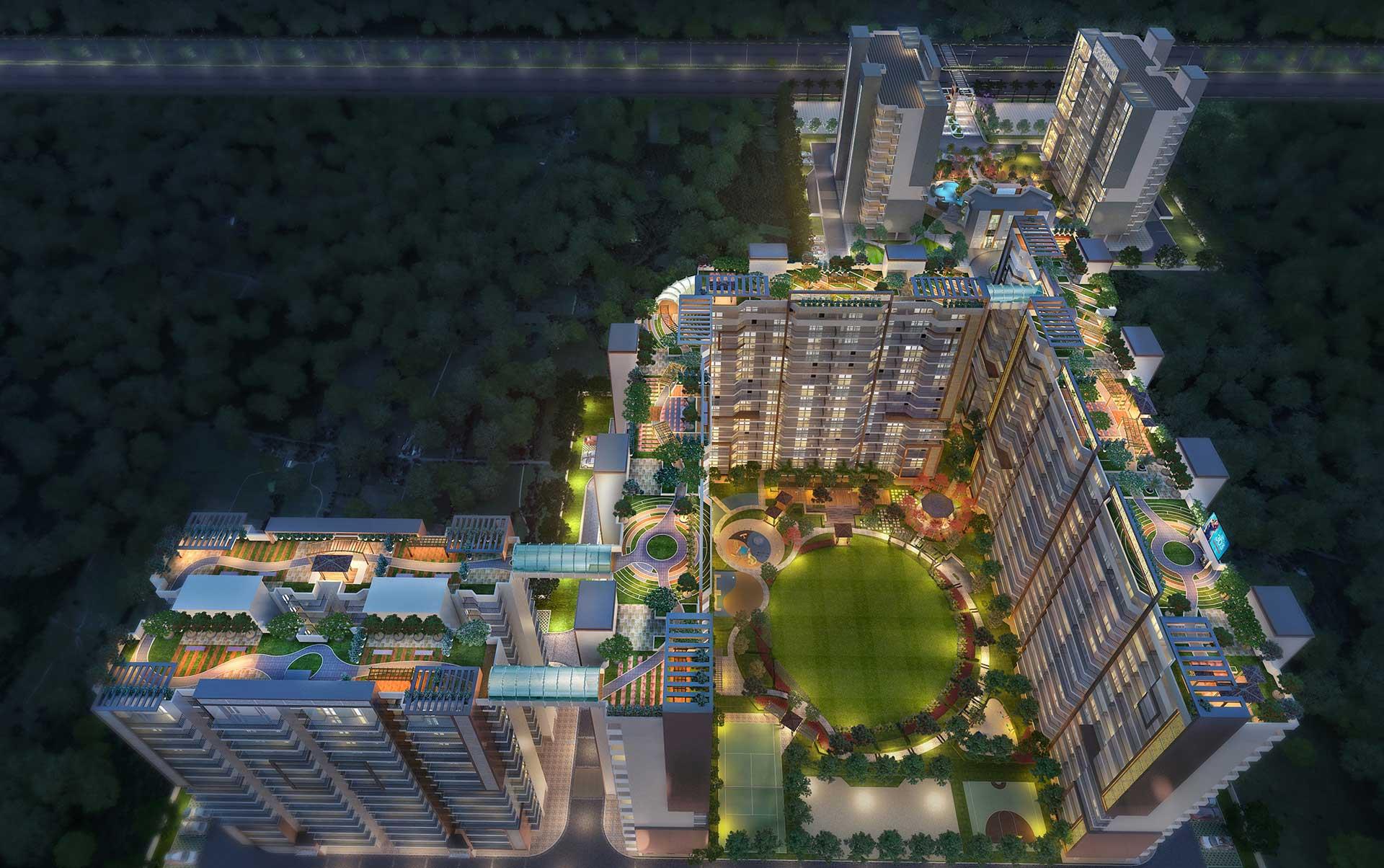Book 3, 3+1 and 4 BHK luxury apartments with rooftop skywalk at Hermitage Centralis, Chandigarh