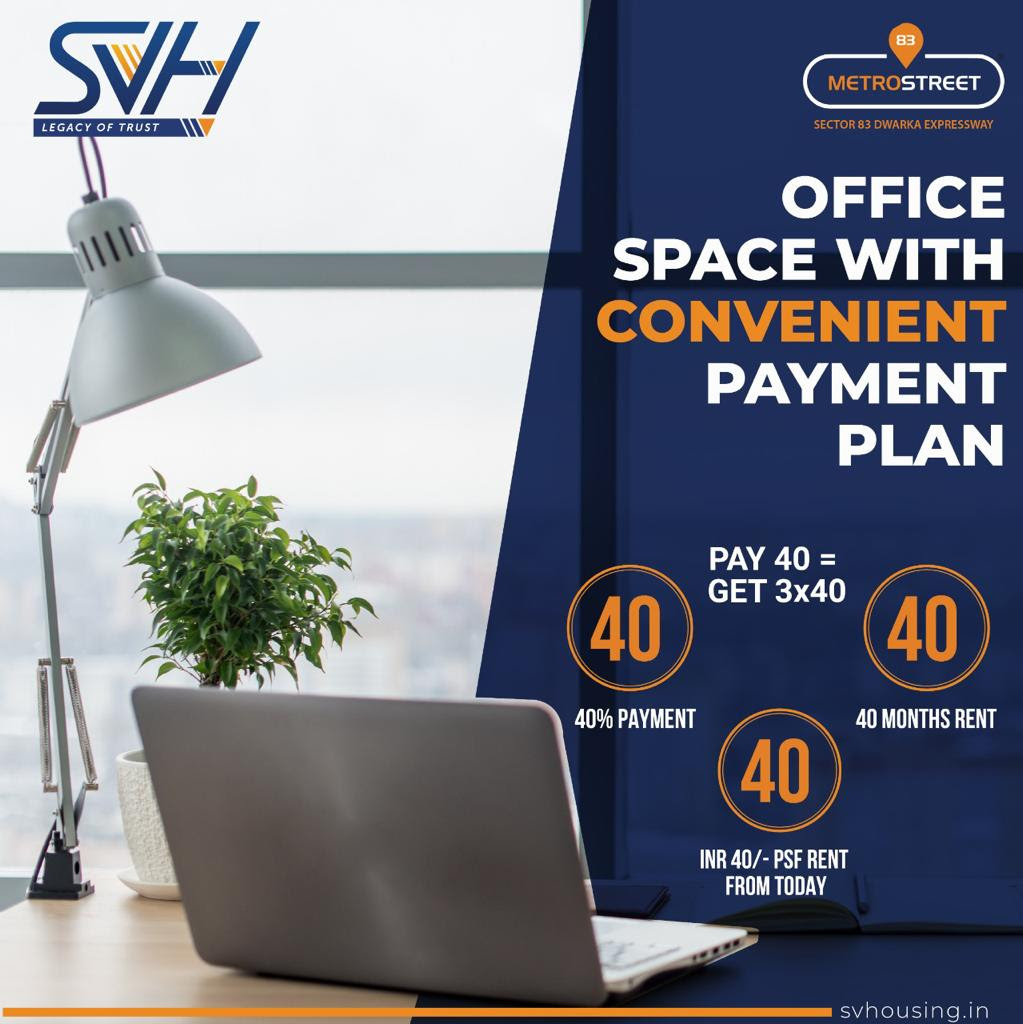 Office space with convenient payment plan at SVH 83 Metro Street, Gurgaon