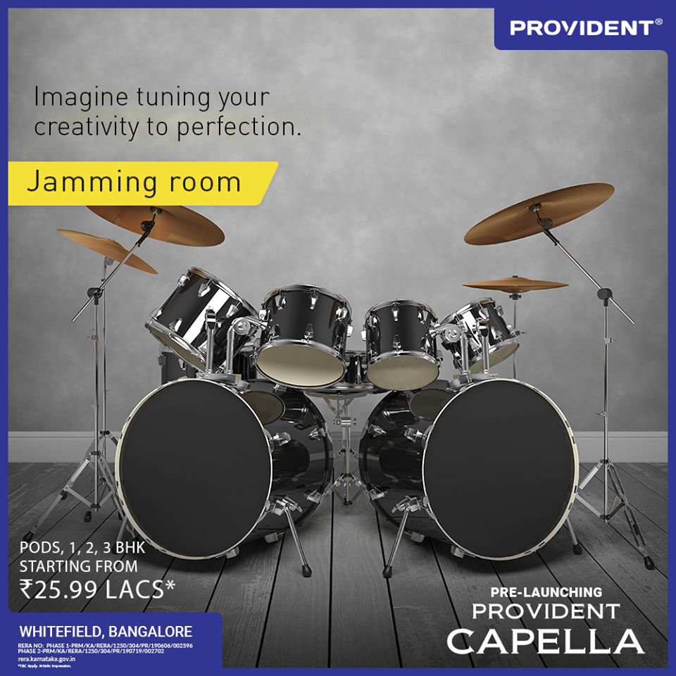 Jamming room at Provident Capella in Whitefield, Bangalore Update