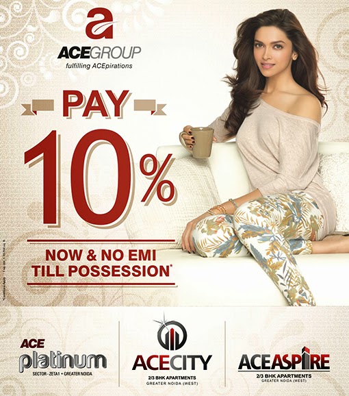 Pay 10% now and no EMI till possession in Ace Aspire, Ace City & Ace Platinum in Greater Noida
