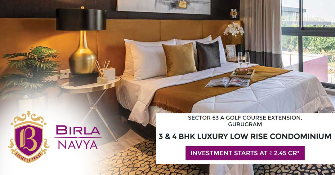 Book 3 and 4 BHK luxury low rise condominium Rs 2.45 Cr at Birla Navya in Sector 63, Gurgaon