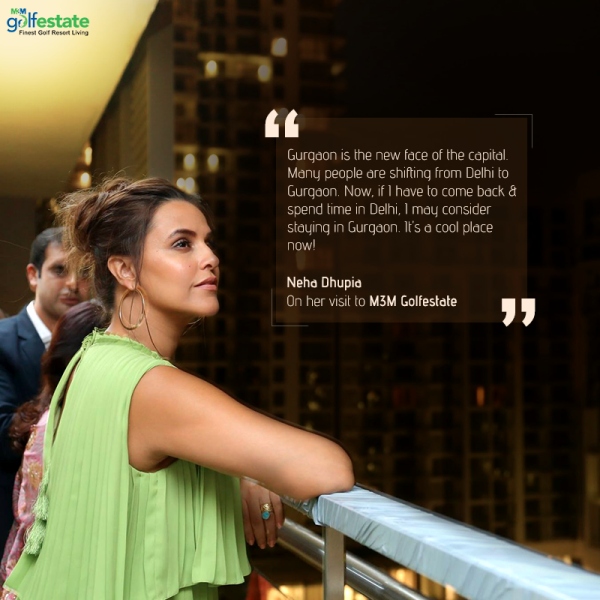 Neha Dhupia recently visited M3M Golf Estate in Gurgaon