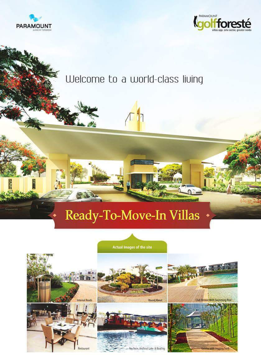 Ready to move in villas at Paramount Golf Foreste with all facilities of modern day living
