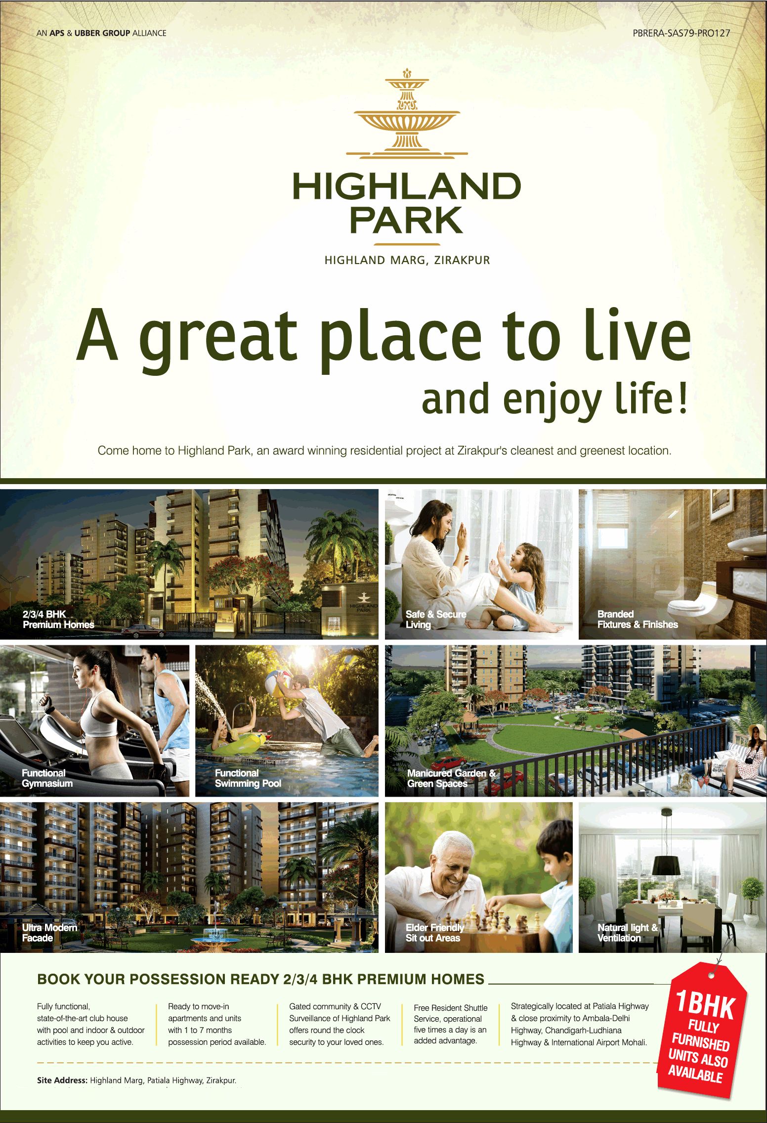 Book your possession ready 2/3/4 BHK premium homes at Highland Park, Chandigarh