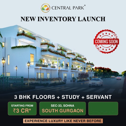 New inventory launch at Central Park Clover Floors in Sector 33, Gurgaon