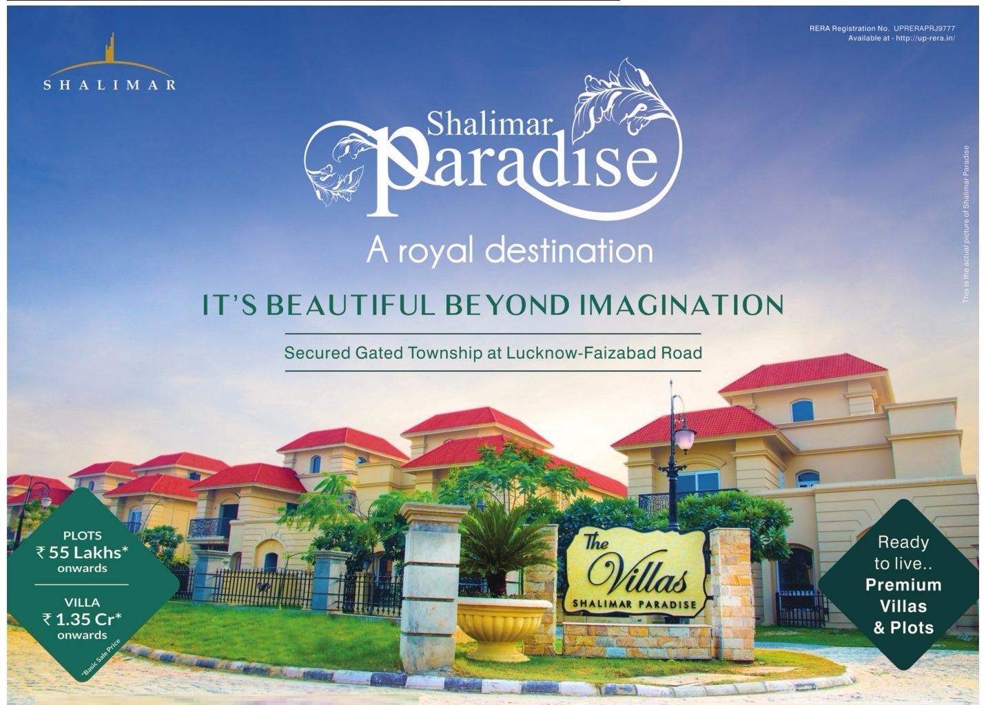 Shalimar Paradise - A secured gated township at Lucknow Update