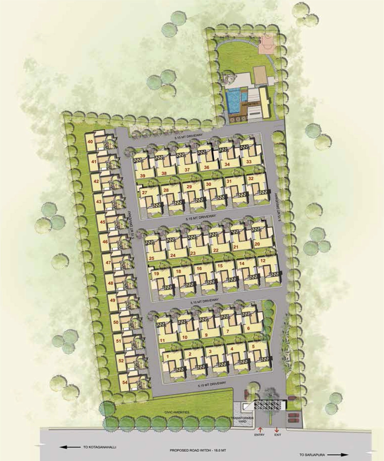 Site plan of Casagrand Esmeralda in Sarjapur, Bangalore