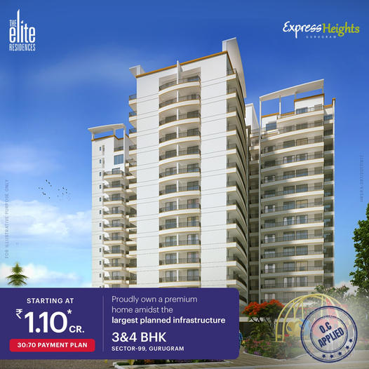 Book 3 and 4 BHK home price starting Rs 1.10 Cr. at Pareena The Elite Residences, Gurgaon