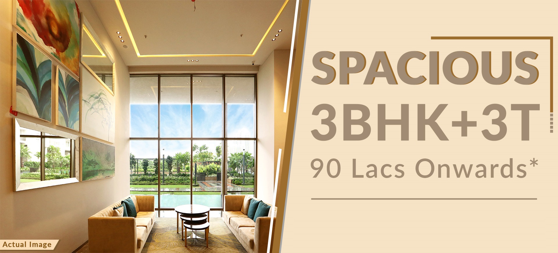 Spacious 3 BHK+3T price starting Rs  90 Lacs onwards at Mapsko Mount Ville, Gurgaon