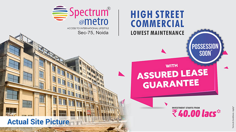 Possession soon with assured lease guarantee at Blue Spectrum Metro, Noida