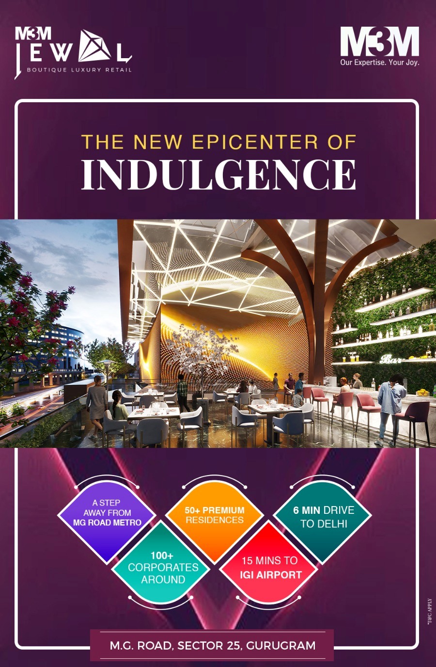 The new epicenter of indulgence at M3M Jewel in Sector 25, Gurgaon
