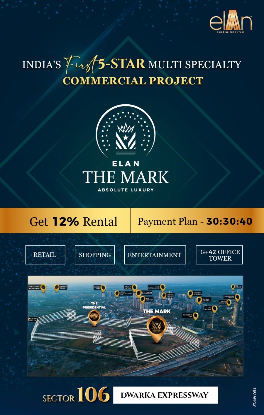 Presenting 30:30:40 payment plan at Elan The Mark, Gurgaon