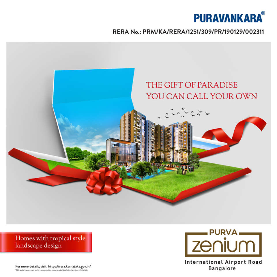 Homes with tropical style landscape design at Purva Zenium,  Bangalore Update