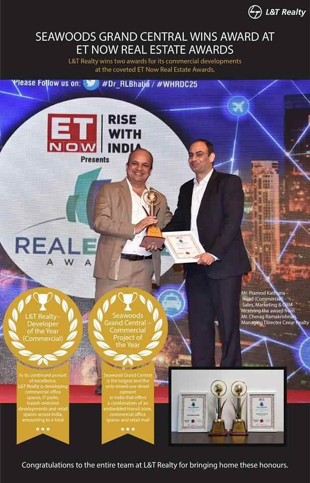 L and T Seawoods Grand Central wins award at ET Now Real Estate Awards 2018