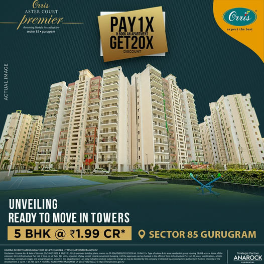 Load your dream in a fully loaded spacious home with exclusive 5 BHK apartments at Orris Aster Court Premier, Gurgaon