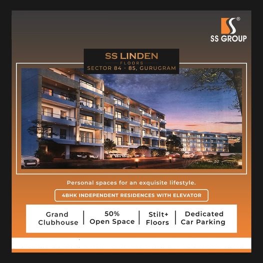 Book 4 BHK independent residences with elevator at SS Linden, Gurgaon