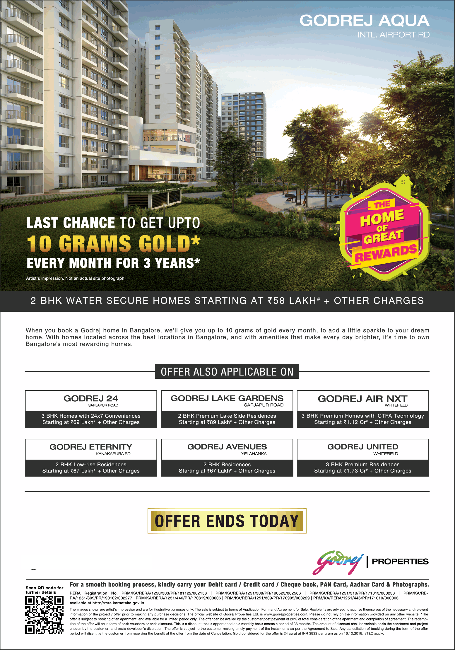 Last chance to get upto 10 grams gold every month for 3 years at Godrej Properties