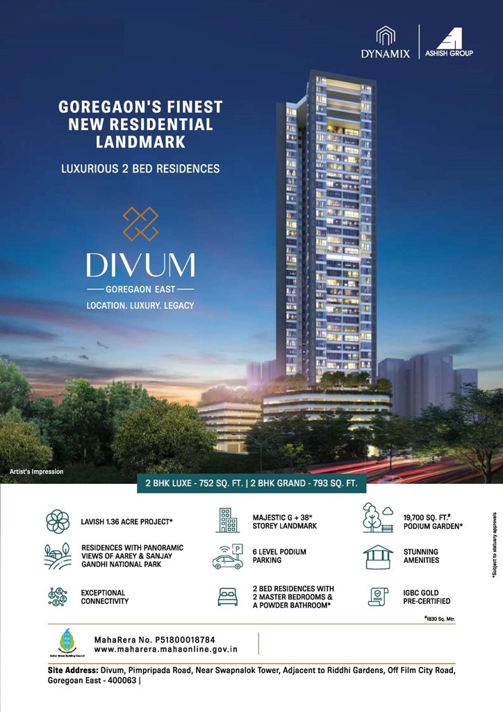 Luxurious 2 bed residences  at Dynamix Divum in Mumbai