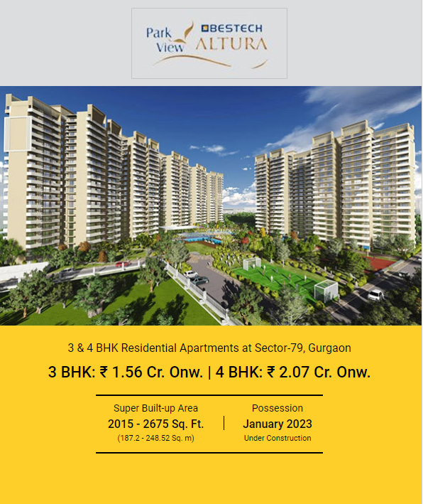 Possession in January 2023 at Bestech Altura in Sector 79, Gurgaon