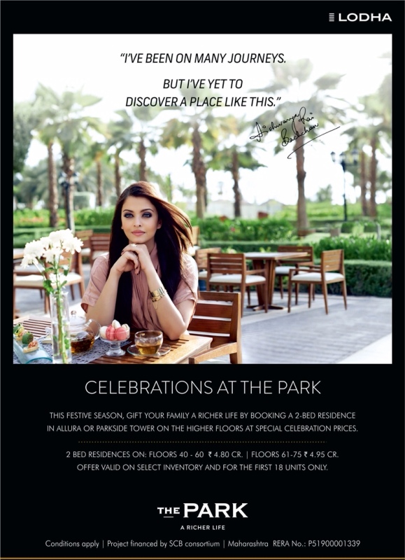 Book 2 Bed Residences on the higher floors at special celebration prices in Lodha The Park Update