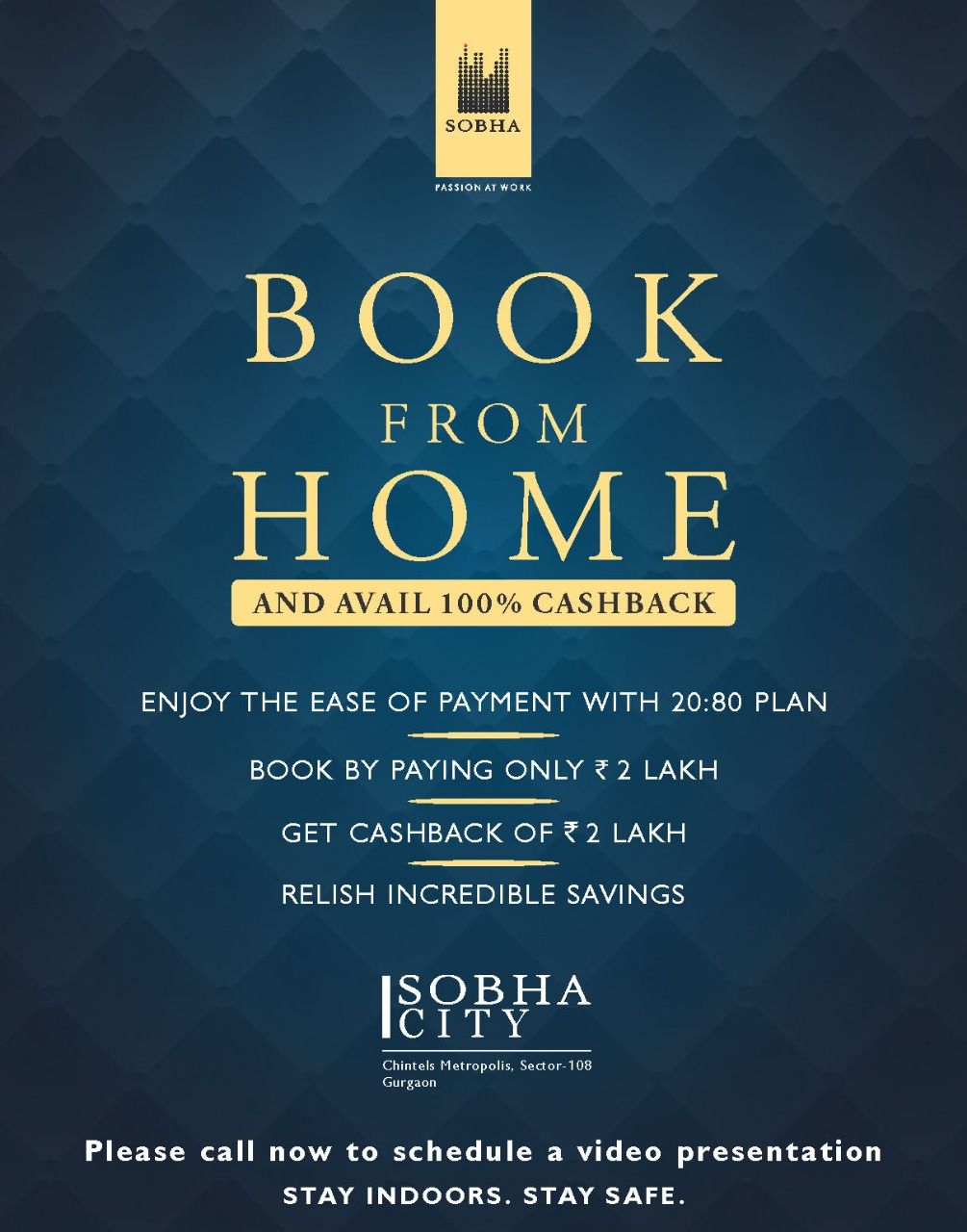 20:80 payment plan at Sobha City in Sector 108, Gurgaon