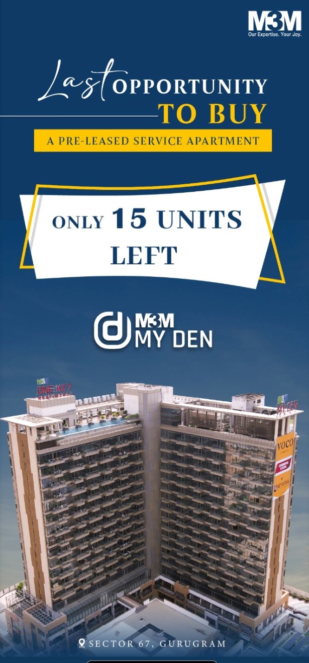 Only 15 units left at M3M My Den in Sector 67, Gurgaon Update
