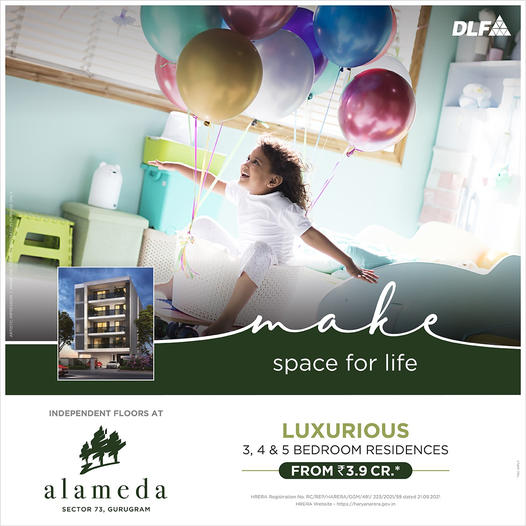 Book 3, 4 & 5 bed luxury independent floors at DLF Alameda in Sector 73, Gurgaon