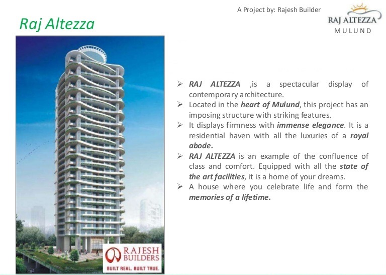Celebrate your life and form the memories of a lifetime at Raj Altezza in Mumbai Update