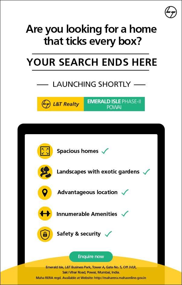 Your search for a home that ticks every box ends here at L&T Emerald Isle Phase II, Mumbai Update