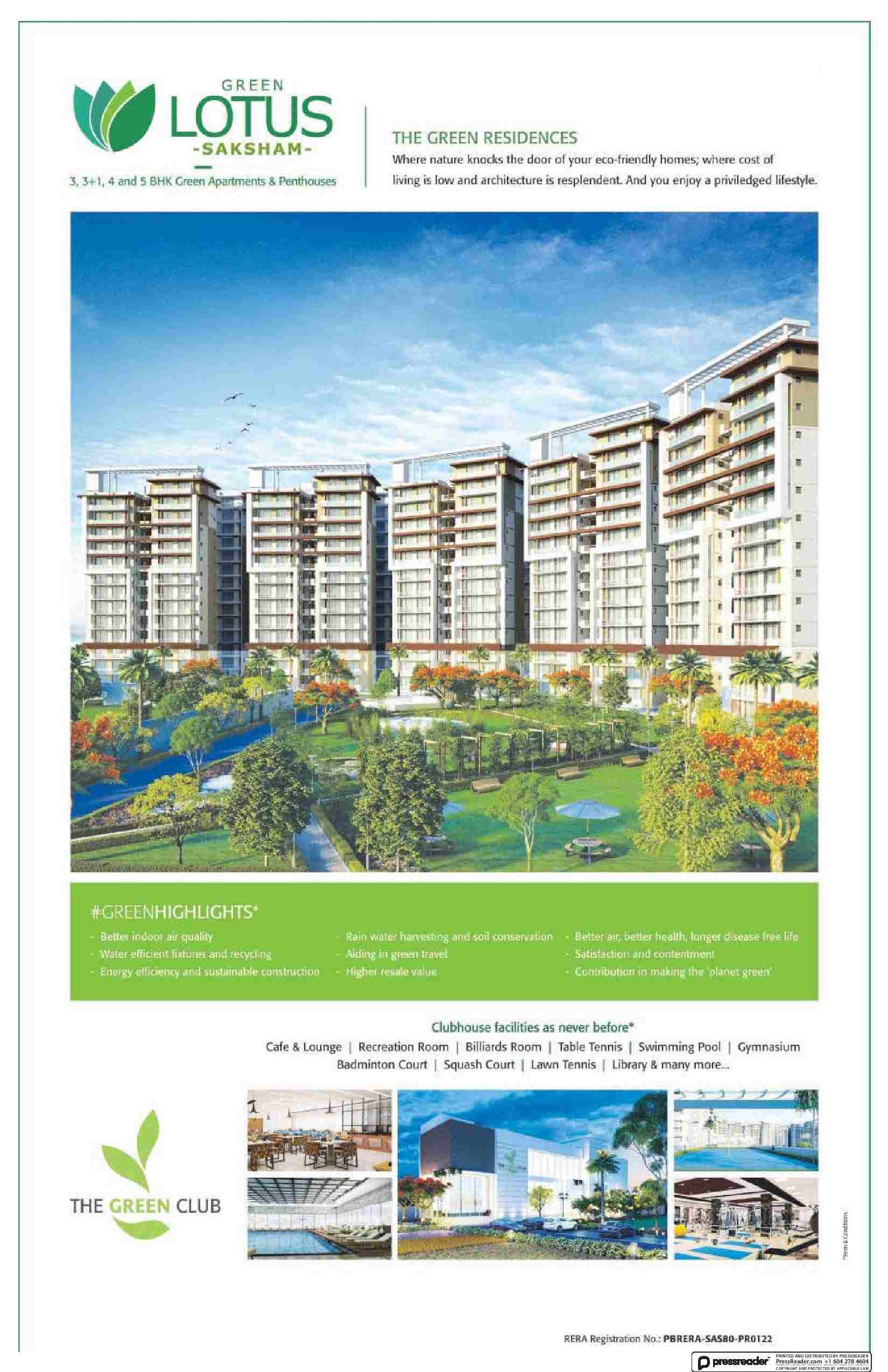 Enjoy a privileged lifestyle at Green Lotus Saksham in Chandigarh