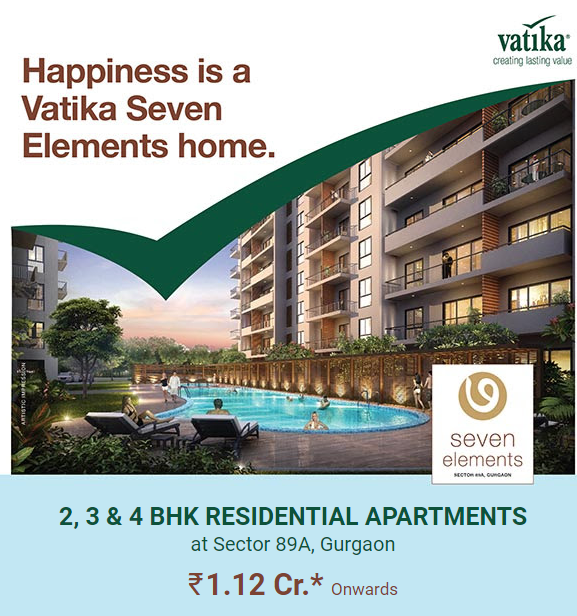 Book 2, 3 and 4 BHK residential apartments Rs 1.12 Cr. onwards at Vatika Seven Elements, Gurgaon