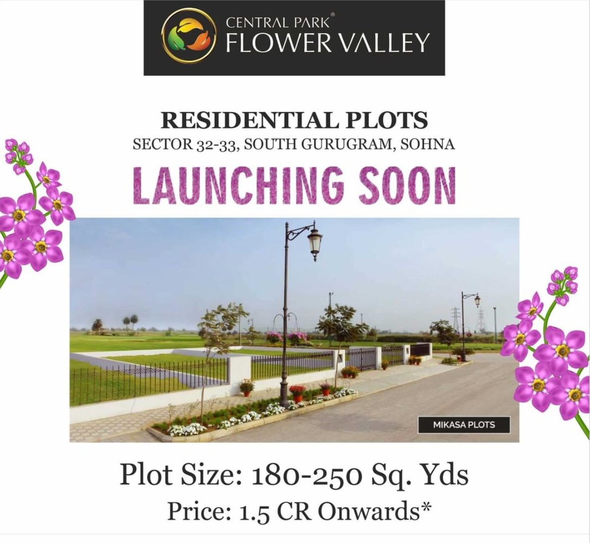Central Park Launching soon Residential Plots Size 180-250 Sq. Yards in Sector 32-33 South Gurugram, Shona