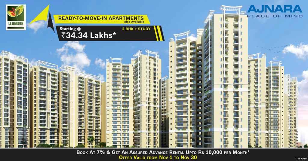 Book homes and get an assured advance rental at Ajnara Le Garden in Greater Noida