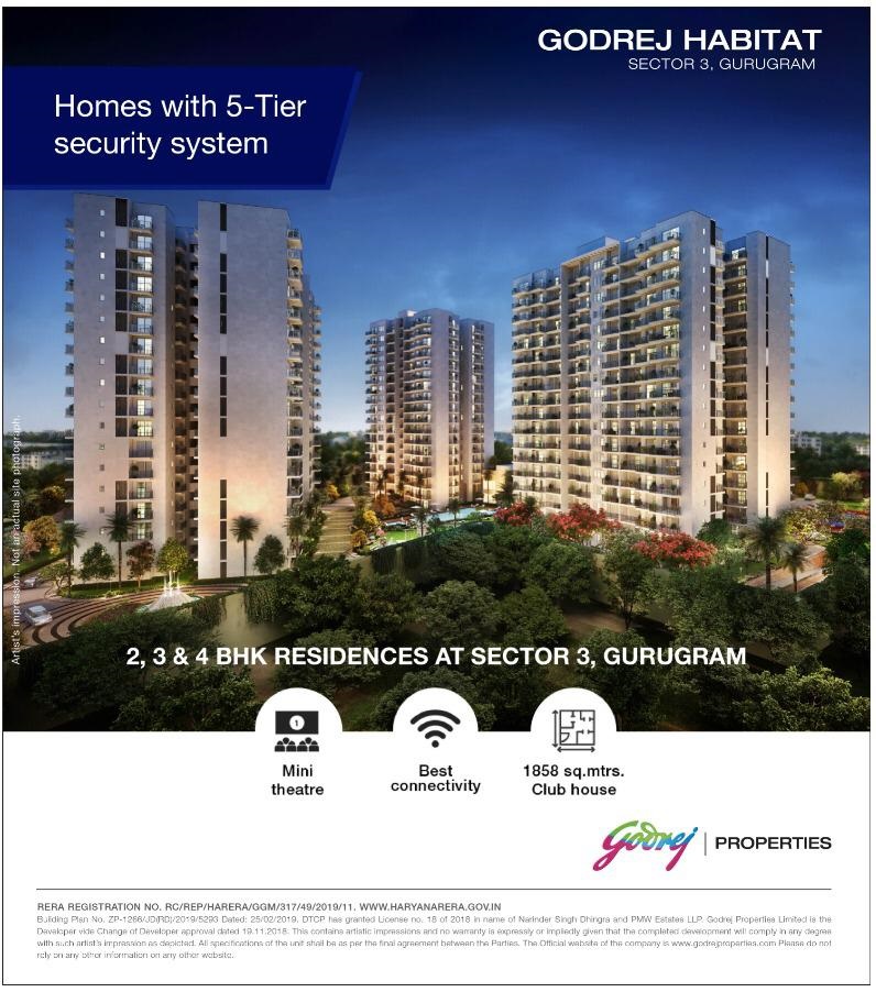 Godrej Habitat homes with 5-tier security system in Sector 3, Gurugram Update