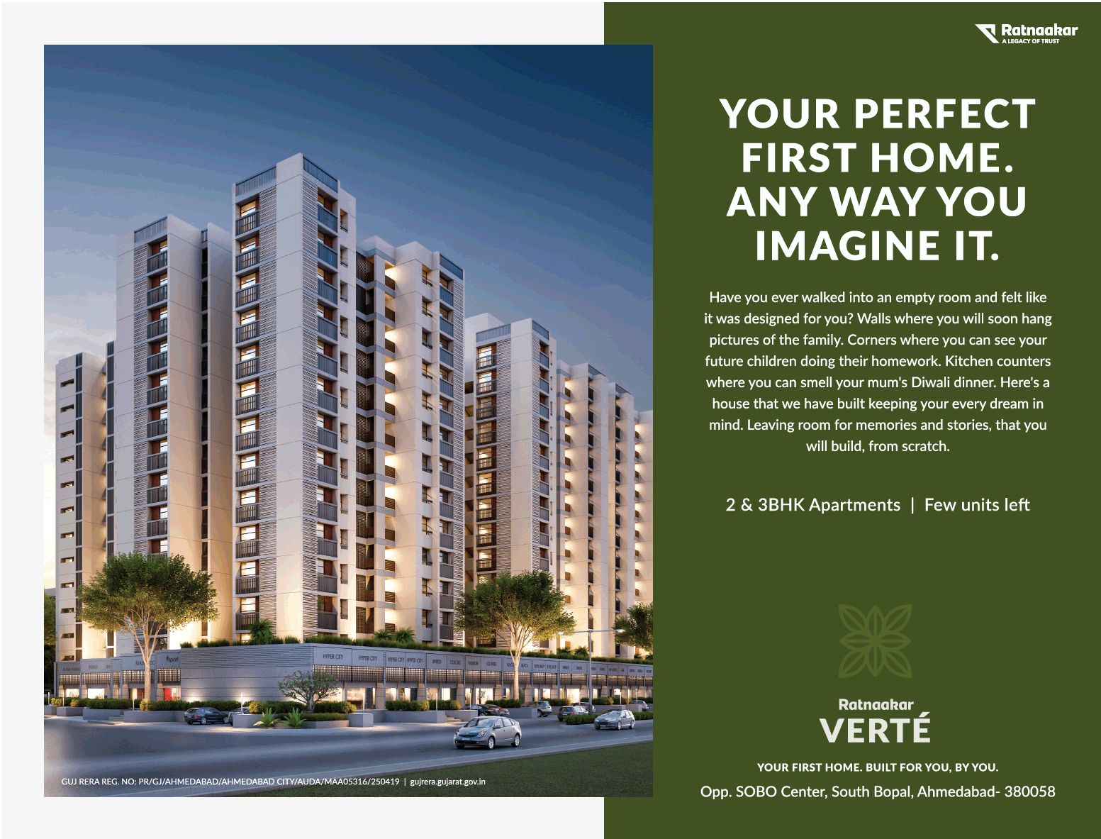 Book 2 & 3BHK apartments at Ratnaakar Verte in Ahmedabad