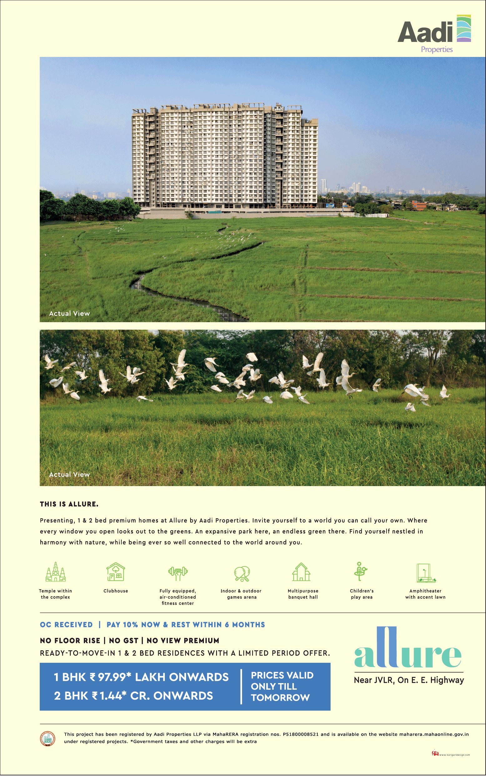 Ready-to-move-in 1 & 2 bed residences starting Rs 97.99 Lac at Aadi Allure, Mumbai Update