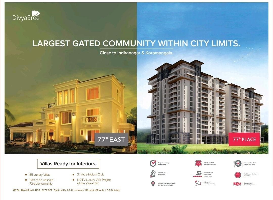 Invest in largest gated community at Divyasree Properties in Bangalore Update