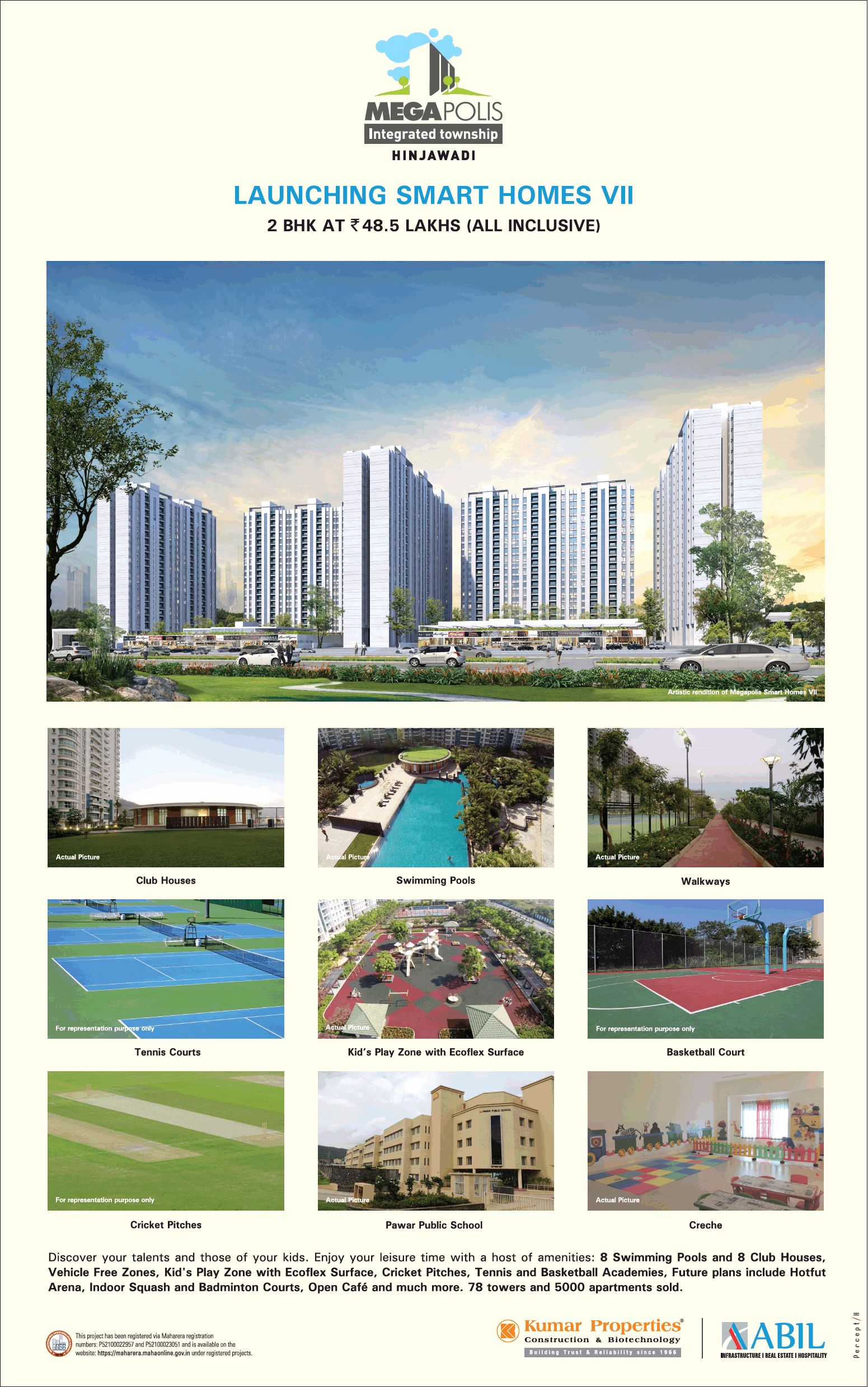 Launching smart homes 2 BHK Rs 48.5 Lac (all inclusive) at Kumar Megapolis, Pune