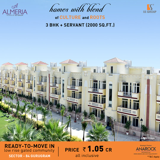 Ready-to-move in low rise gated community at SS Almeria in  Sector 84, Gurgaon