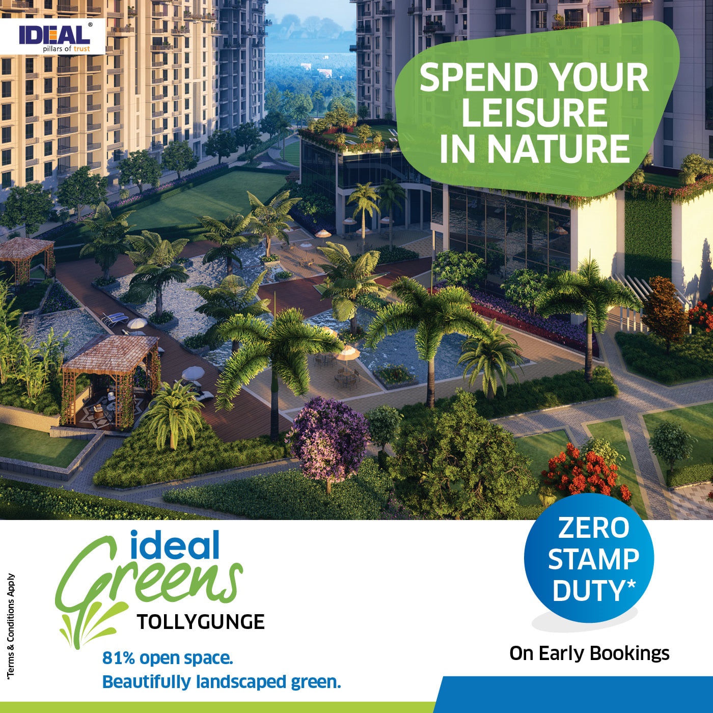 Zero stamp duty on early bookings at Ideal Greens in Kolkata