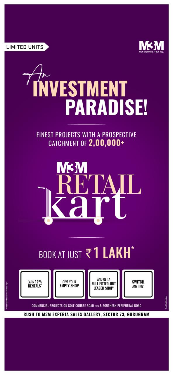 Book at just Rs 1 Lac at M3M Projects in Gurgaon