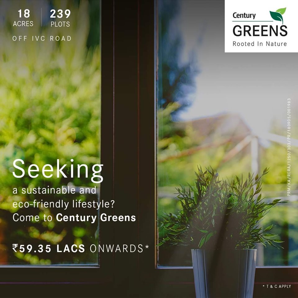 Book apartments @ Rs 59.35 Lacs onwards at Century Greens in Bangalore