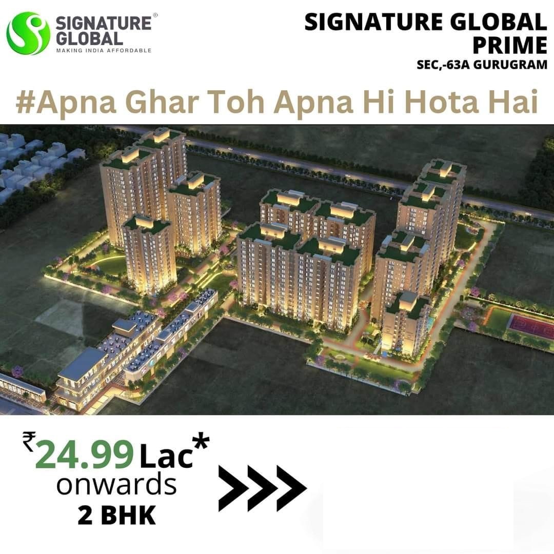 Book 2 BHK Home price start Rs 24.99 Lac at Signature Global Prime, Gurgaon