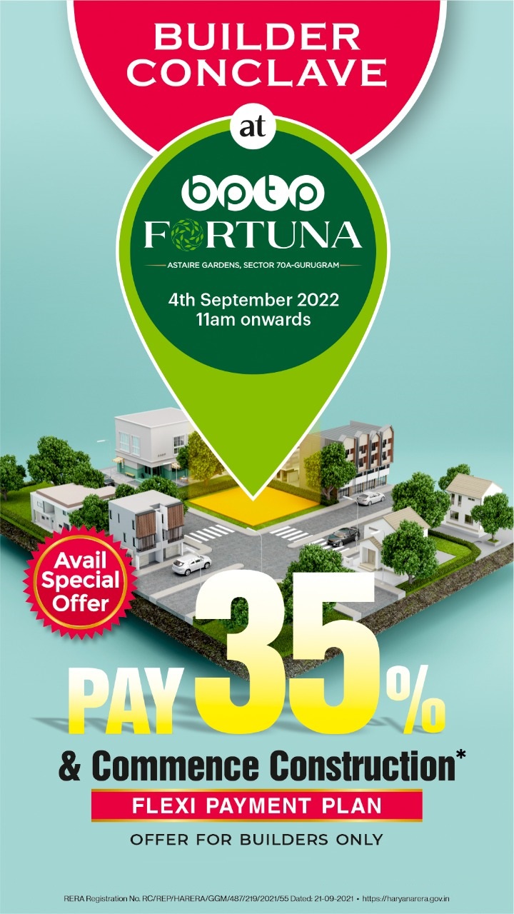 Avail special offer pay 35% and commence construction at BPTP Fortuna, Gurgaon