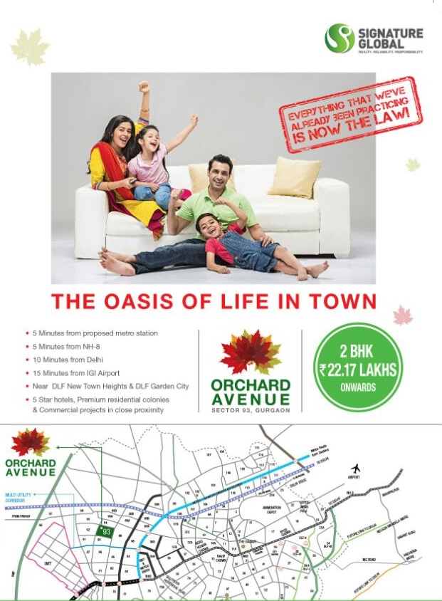 The oasis of life in town at Signature Orchard Avenue in Gurgaon