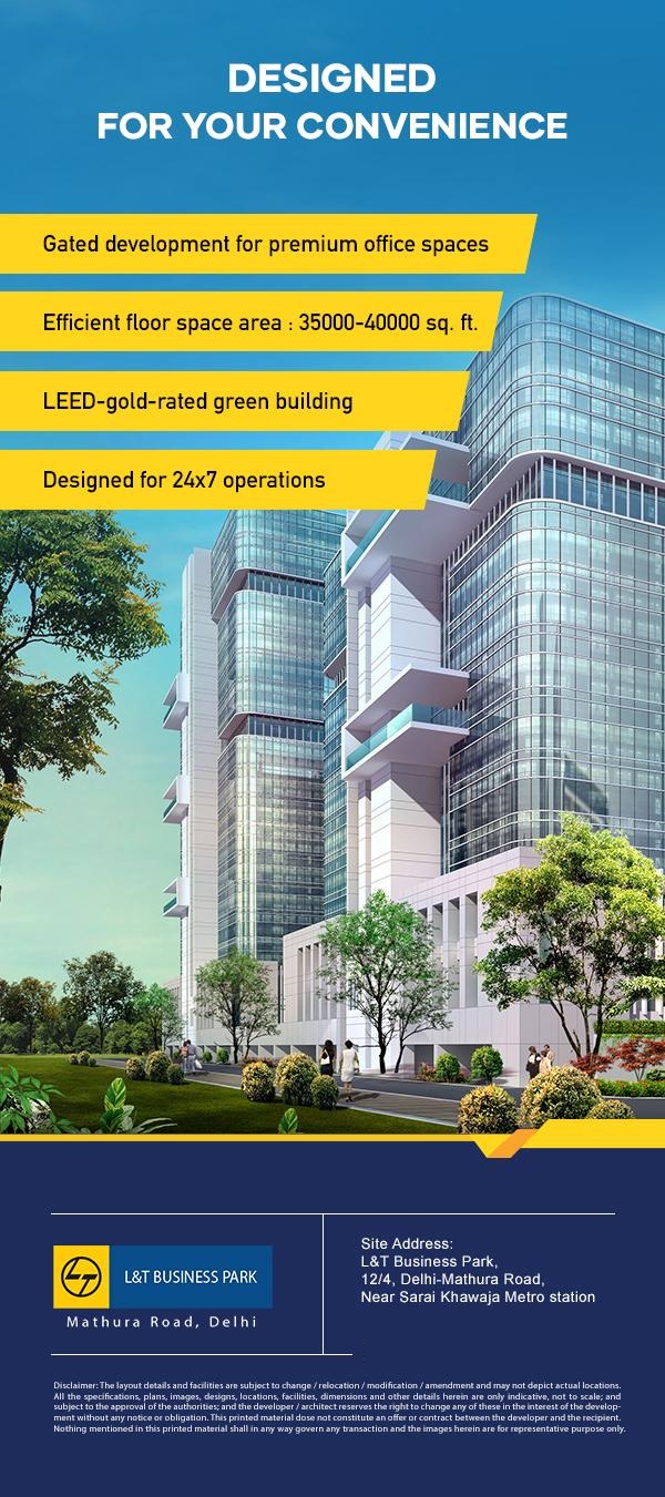 Gated development for premium office spaces at L And T Business Park in New Delhi