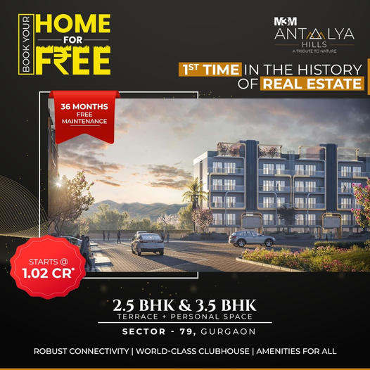 RERA Approved at M3M Antalya Hills in Sector 79, Gurgaon