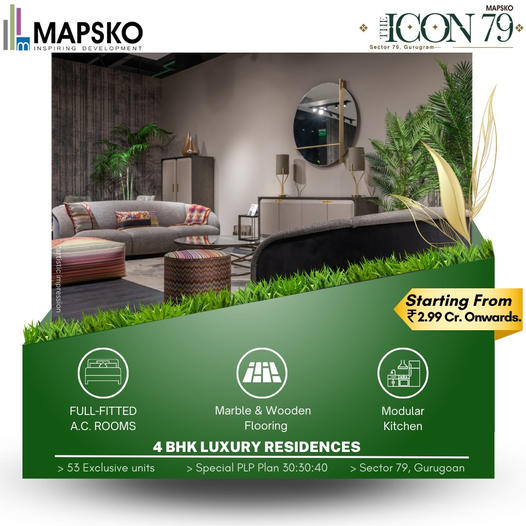 Presenting  30:30:40 payment plan at Mapsko The Icon in Sector 79, Gurgaon