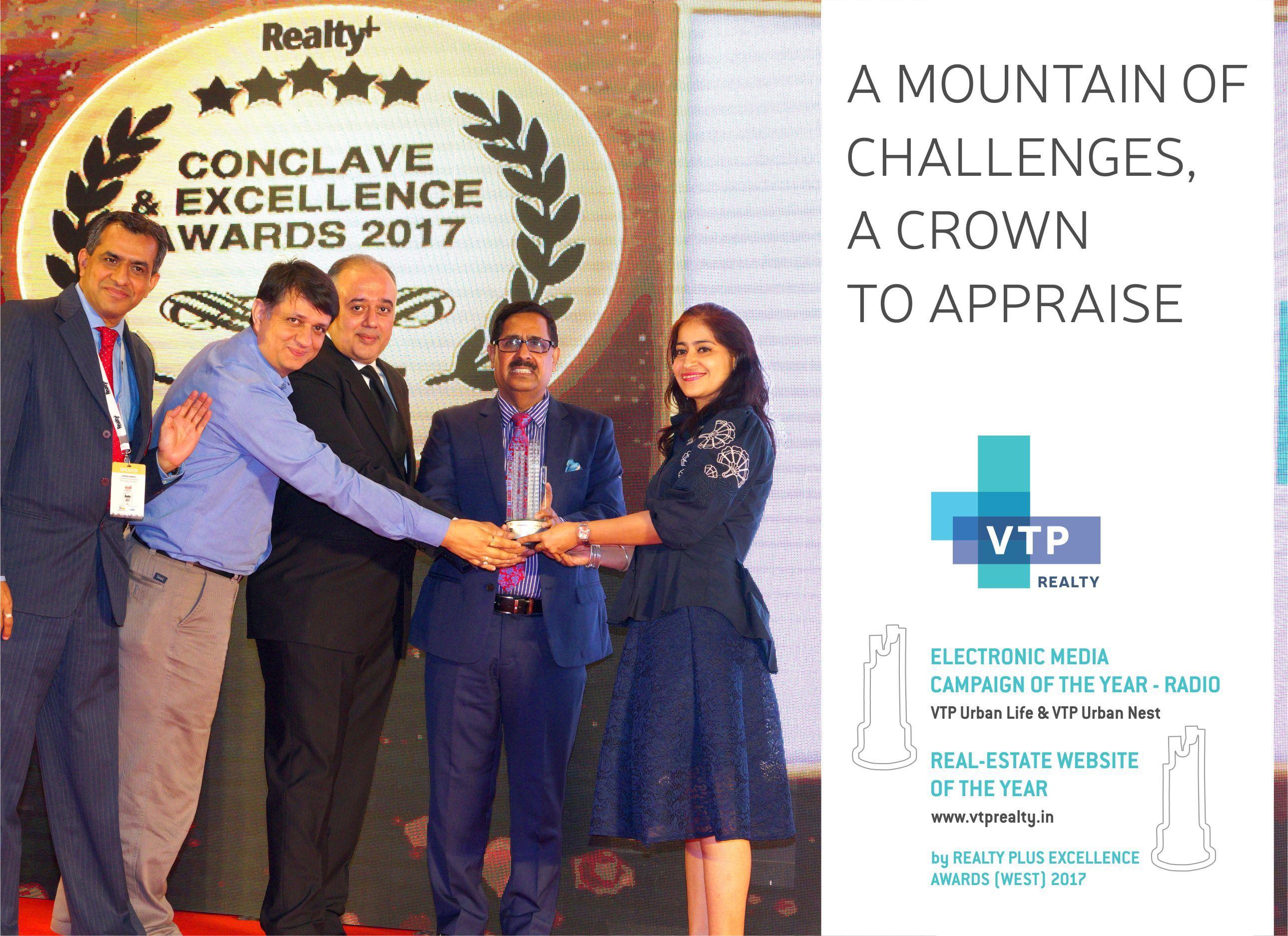 VTP Realty bags 2 Awards at 9th Realty Plus Conclave and Excellence Awards (West) 2017